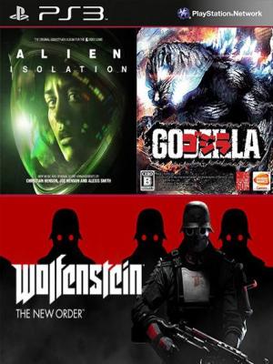 3 juegos en 1 Alien Isolation Mas Wolfenstein The New Order Mas Godzilla Edición Digital PS3